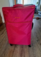 ITLuggage - Large spinner wheels Soft Shell Suitcase 31/18/11" inches  pink