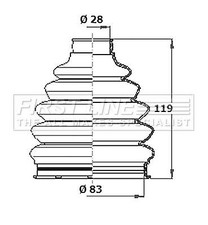 FIRST LINE Front Outer CV Boot Kit for Ford Focus C-Max TDCi 1.6 (02/05-03/07)
