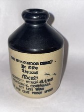 Antique / Vtg ? Stoneware The Honeymoon Drink Ye Olde Cornish Liqueur Mead 7.7cm