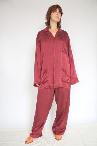 Vintage 90s silk - vintage, burgundy