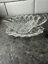 Cut Glass Gravy Sauce Boat Jug
