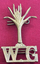 WW2 Service Dress Welsh Guards Brass Shoulder Title with 3 hex lugs - 69mm tall
