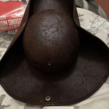 New Deluxe Jack Sparrow Tricorn Pirate Hat attached Wig Men's Adult Fancy Dress