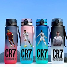 650ml Football Star Ronaldo CR7 Straw Water Portable Flip Cover Drinking Bottle