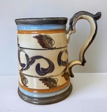 DENBY STONEWARE - GLYN COLLEDGE HANDPAINTED LARGE TANKARD.