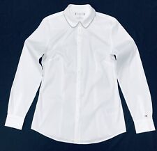 Tommy Hilfiger Women's Fitted Cotton Poplin Penny Collar Shirt In White