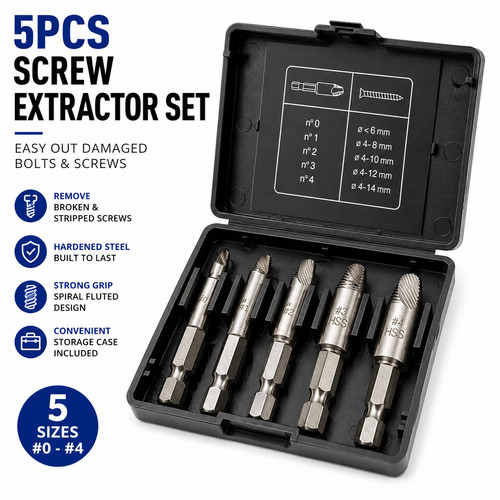 5pcs screw extractor set - extractor,