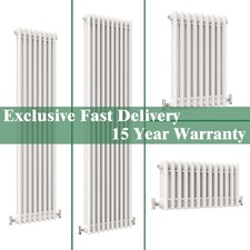 Traditional Cast Iron Style Radiator Vertical Horizontal Column Rads  White