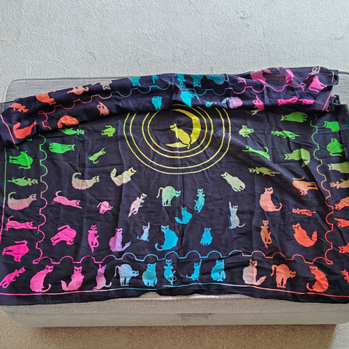 Womens cotton woven cat - cat, print