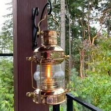 Maritime Antique Copper & Brass Nautical Oil Lamp Ship Lantern-Anchor Boat Light
