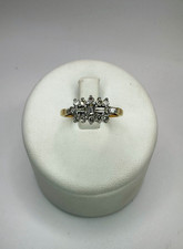 18ct Yellow Gold Diamond Cluster Ring – .60ct Total, Baguette & Round Cut