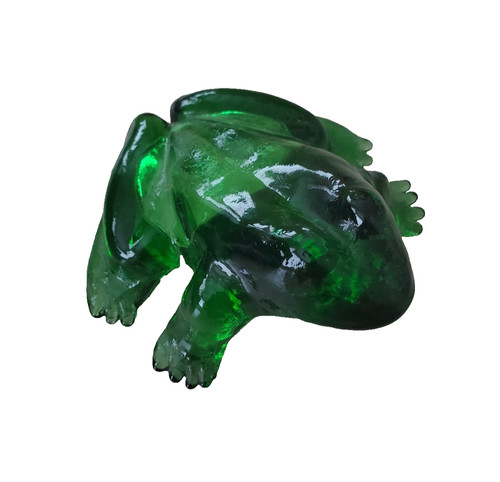 Mosser dark green glass frog - glass,