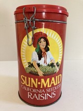 Sun Maid Raisins Vintage Kitchen Decor Storage Tin Container (20cm)  