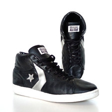 1995 Vintage Converse Pro All Star Leather Size 9 UK Shoes Classic Black Retro