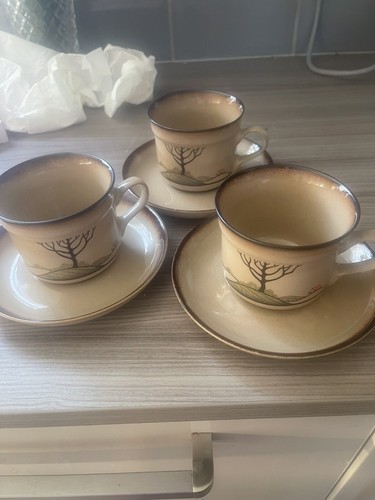 Denby savoy cup and saucers - and,