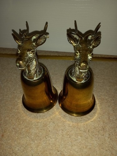 Pair vintage stag head - pair,