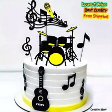 Band music cake toppers Guitar Drums Mic Musical Notes decoration New