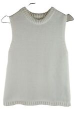 ZARA White Sleeveless Jumper size S Womens Pullover Vest Waistcoat Casual