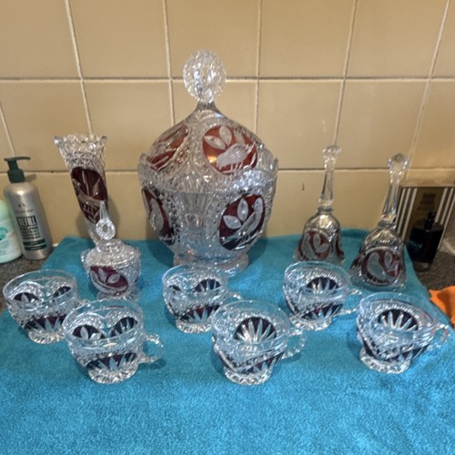 11pc vintage hofbauer crystal - vintage,