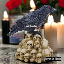 Raven On Skull Pile Ornament