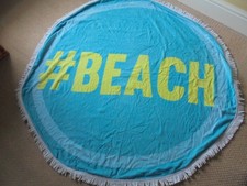 Circular Beach Towel Extra Large Round Fringed 100% Cotton Winter Sun Holiday !!