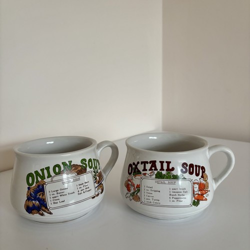 Vintage retro soup bowls mugs - retro,