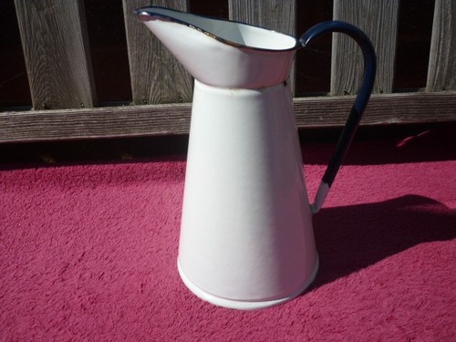 Vintage tall white - white, jug