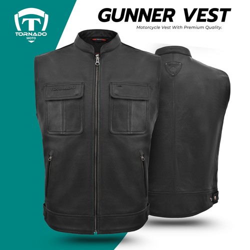 Motorcycle leather vest - motorcycle,