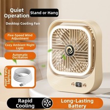 5 Airflow Levels USB Desk Fan