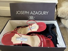 Joseph Azagury Red Leather Strapy Shoe with Stiletto Heal Size 5 Uk