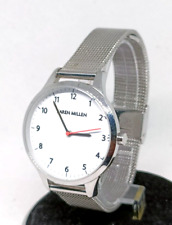 KAREN MILLEN Ladies Silver Tone Easy Read Quartz Watch - VGC & Working