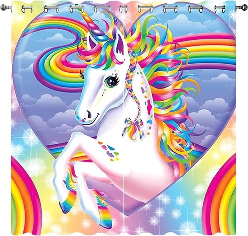 Rainbow unicorn curtains - unicorn,