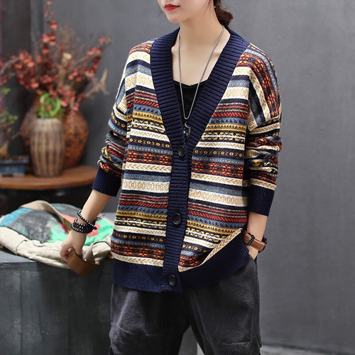 Lady knitted cardigan coat - cardigan,