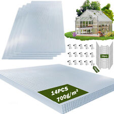 10/14X Polycarbonate Greenhouse Sheets 4mm Clear Greenhouse Panels UV Resistant～