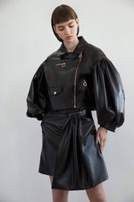 Osman London Began Leather PVC Jacket Bomber Resort 2017 Size 8 10 Designer