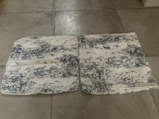 IKEA EMMIE LAND CUSHION COVERS X 2 TOILE DE JOUY CREAM NAVY BLUE PATTERN BNWOT