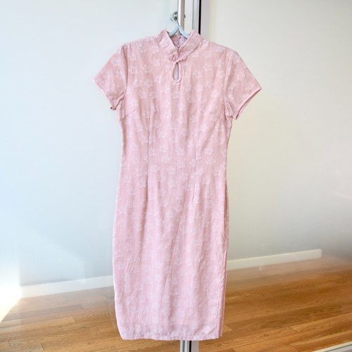 Pink flora qipao midi - qipao,