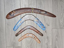 4 x Australian Returning Boomerang Authentic Hand Painted Aboriginal 