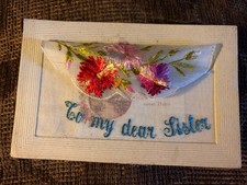 WWI Patriotic Embroidered Silk