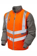 PULSAR Rail hi vis grey reversible work jacket interactive body warmer PR498 4xl