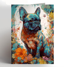 french bulldog birthday card greeting card, frenchie love funny pet dog animal