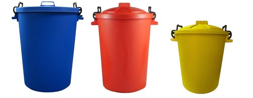 Colour dustbins 80l - colour, 110l