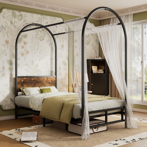 Canopy bed frame metal - bed,