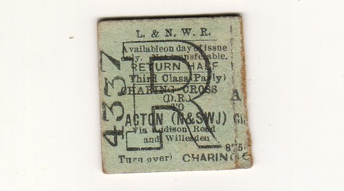 Railway ticket lnwr - ticket,