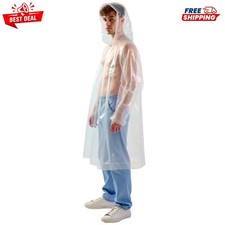 2 x Raincoat Waterproof Poncho Adult Reusable Emergency Rain Hooded Poncho