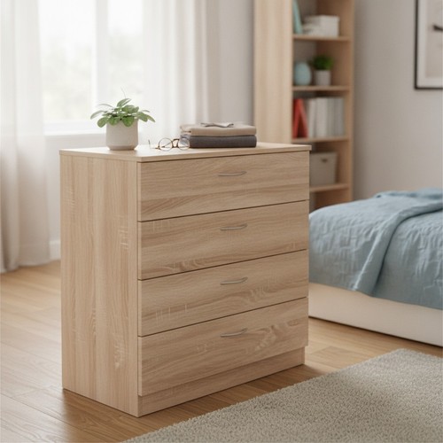 Grey oak wood 5 drawer - grey,