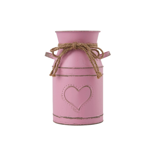 Rustic metal vase vintage - metal, milk