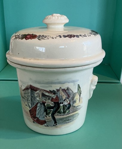 Vintage french stoneware crock - french,