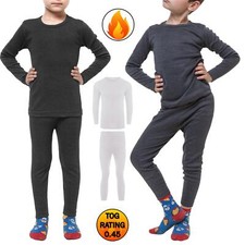 KIDS THERMAL SET TOP & PANTS BOYS GIRLS WARM SHIRT LONGJOHN CHILDREN UNDERWEAR