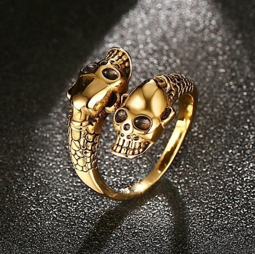 Stainless steel skull - stainless, rings